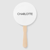 Minimalistischer schwarz-weißer individuelle Name  Fächer (Rückseite)