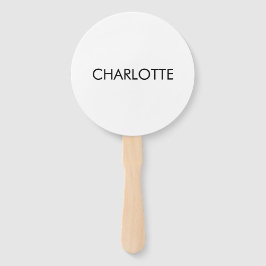 Minimalistischer schwarz-weißer individuelle Name Fächer (Rückseite)