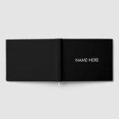 Minimalistischer Schwarz-weißer individuelle Name Gästebuch (Voll)
