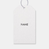 Minimalistischer Schwarz-weißer individuelle Name Geschenkanhänger (Rückseite)