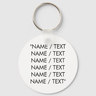 Minimalistischer Schwarz-weißer individuelle Name Schlüsselanhänger