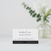 Minimalistischer Schwarz-weißer Minimal einfach Visitenkarte (Stehend Vorderseite)