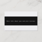 Minimalistischer Schwarz-weißer Minimal einfach Visitenkarte (Rückseite)