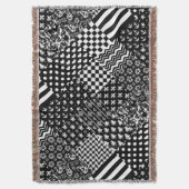 Minimalistischer Schwarz-weißer Mixed-Muster-Stil Decke (Vorderseite Vertikal)