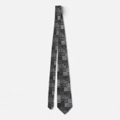 Minimalistischer Schwarz-weißer Mixed-Muster-Stil Krawatte (Rückseite)