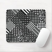 Minimalistischer Schwarz-weißer Mixed-Muster-Stil Mousepad (Mit Mouse)