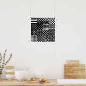 Minimalistischer Schwarz-weißer Mixed-Muster-Stil Poster (Küche)