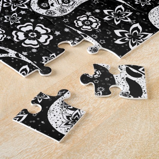 Minimalistischer Schwarz-weißer Mixed-Muster-Stil Puzzle (Seite)