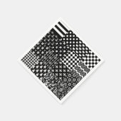 Minimalistischer Schwarz-weißer Mixed-Muster-Stil Serviette (Ecke)