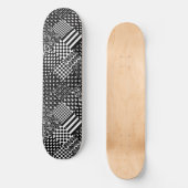 Minimalistischer Schwarz-weißer Mixed-Muster-Stil Skateboard (Vorderseite)
