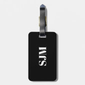 Minimalistischer Schwarz-weißer Name der benutzerd Gepäckanhänger (Rückseite vertikal)