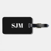 Minimalistischer Schwarz-weißer Name der benutzerd Gepäckanhänger (Rückseite horizontal)