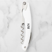 Minimalistischer Schwarz-weißer Name der benutzerd Kellnermesser (Vorderseite)