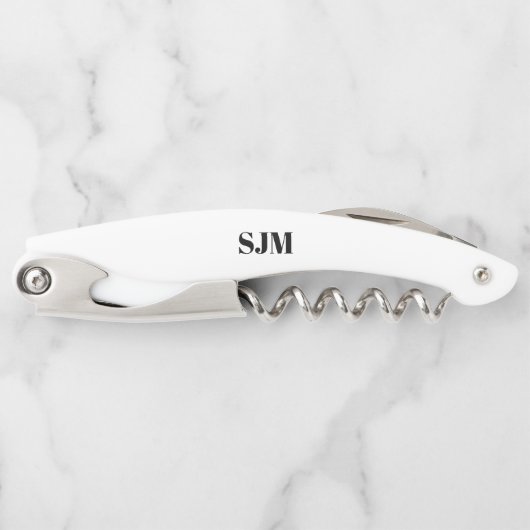 Minimalistischer Schwarz-weißer Name der benutzerd Kellnermesser (Vorderseite)