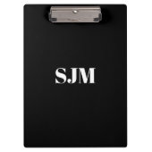 Minimalistischer Schwarz-weißer Name der benutzerd Klemmbrett (Vorderseite)