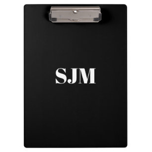 Minimalistischer Schwarz-weißer Name der benutzerd Klemmbrett