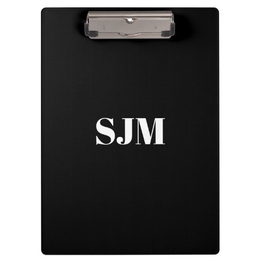 Minimalistischer Schwarz-weißer Name der benutzerd Klemmbrett (Vorderseite)