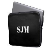 Minimalistischer Schwarz-weißer Name der benutzerd Laptopschutzhülle (Vorderseite Links)