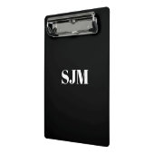 Minimalistischer Schwarz-weißer Name der benutzerd Mini Klemmbrett (Gewinkelt2)