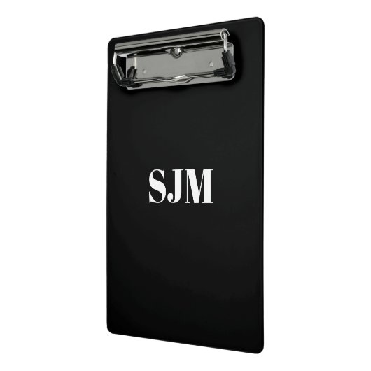 Minimalistischer Schwarz-weißer Name der benutzerd Mini Klemmbrett (Gewinkelt2)