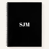 Minimalistischer Schwarz-weißer Name der benutzerd Notizblock (Vorderseite)