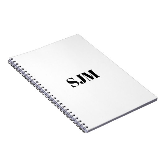 Minimalistischer Schwarz-weißer Name der benutzerd Notizblock (Rechte Seite)