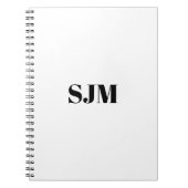 Minimalistischer Schwarz-weißer Name der benutzerd Notizblock (Vorderseite)