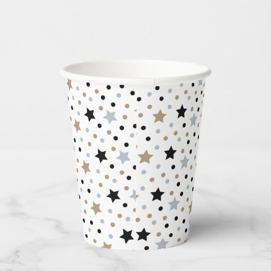 Minimalistischer Schwarz-weißer Party-Cup Pappbecher (Rechts)