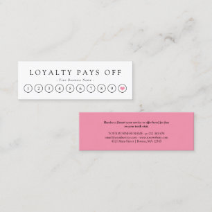 Minimalistischer Schwarz-weißer Pink-Loyalitätstes Treuekarte
