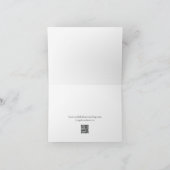 Minimalistischer Schwarz-weißer Platzkarte QR-Code Dankeskarte (Innenseite)