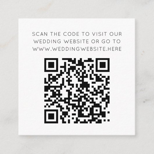 Minimalistischer Schwarz-weißer QR-Code Online-Hoc Begleitkarte (Vorderseite)