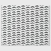 Minimalistischer Schwarz-weißer Schnurrbart Geschenkpapier (Flach)