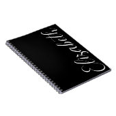 Minimalistischer Schwarz-weißer Script-Schriftart Notizblock (Rechte Seite)