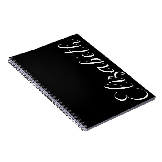 Minimalistischer Schwarz-weißer Script-Schriftart Notizblock (Rechte Seite)