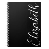 Minimalistischer Schwarz-weißer Script-Schriftart Notizblock (Vorderseite)