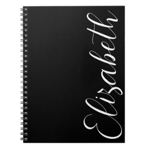 Minimalistischer Schwarz-weißer Script-Schriftart Notizblock