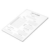 Minimalistischer Schwarz-weißer Tagesplaner Notizblock (angewinkelt)
