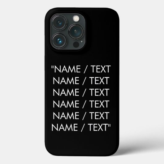 Minimalistischer Schwarz-weißer Textsatz Case-Mate iPhone Hülle (Rückseite)