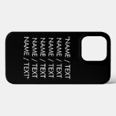 Minimalistischer Schwarz-weißer Textsatz Case-Mate iPhone Hülle (Rückseite (Horizontal))