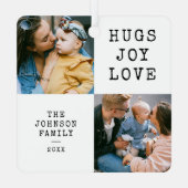 Minimalistischer Schwarz-weißer Weihnachtsurlaub Ornament Aus Metall (Rückseite)