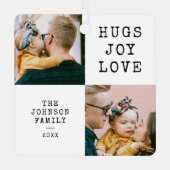 Minimalistischer Schwarz-weißer Weihnachtsurlaub Ornament Aus Metall (Vorderseite)