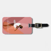 Minimalistischer schwarzer Ballerina-Afrikanischer Gepäckanhänger (Vorderseite horizontal)