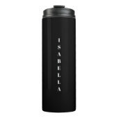 Minimalistischer, schwarzer, benutzerdefinierter v thermosbecher (Vorderseite)