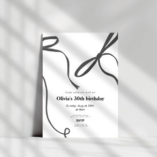 Minimalistischer schwarzer Bogen 30. Geburtstag Einladung