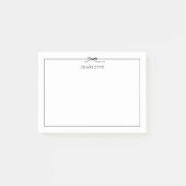 Minimalistischer Schwarzer Bogen Personalisierter Post-it Klebezettel (Vorderseite)