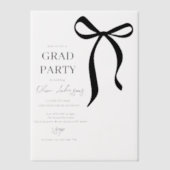 Minimalistischer Schwarzer Bow | Elegant Modern Gr Pergament Einladungen (Vorderseite)
