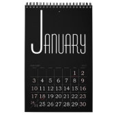 Minimalistischer Schwarzer Farbkalender Kalender (Jan 2027)