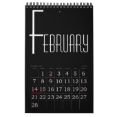 Minimalistischer Schwarzer Farbkalender Kalender (Feb 2027)