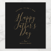 Minimalistischer schwarzer & goldener Frohsinn Vat Weinetikett (Einzelnes Label)