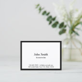 Minimalistischer schwarzer GrenzScreenwriter Visitenkarte (Stehend Vorderseite)